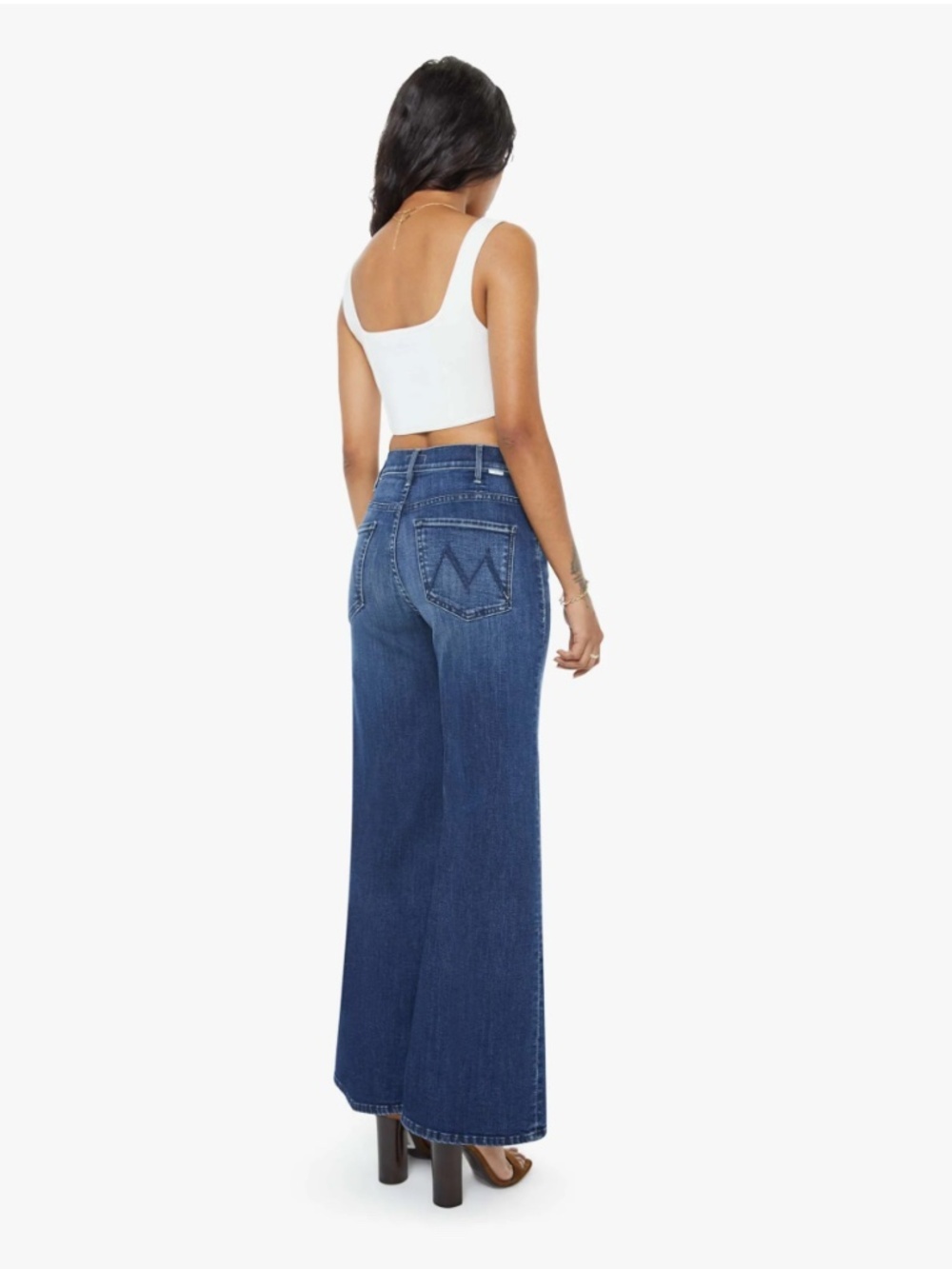 MOTHER The Lil Hustler 70's High Rise Wide Leg Roller Skimp Heirloom Size 34P - Picture 3 of 12